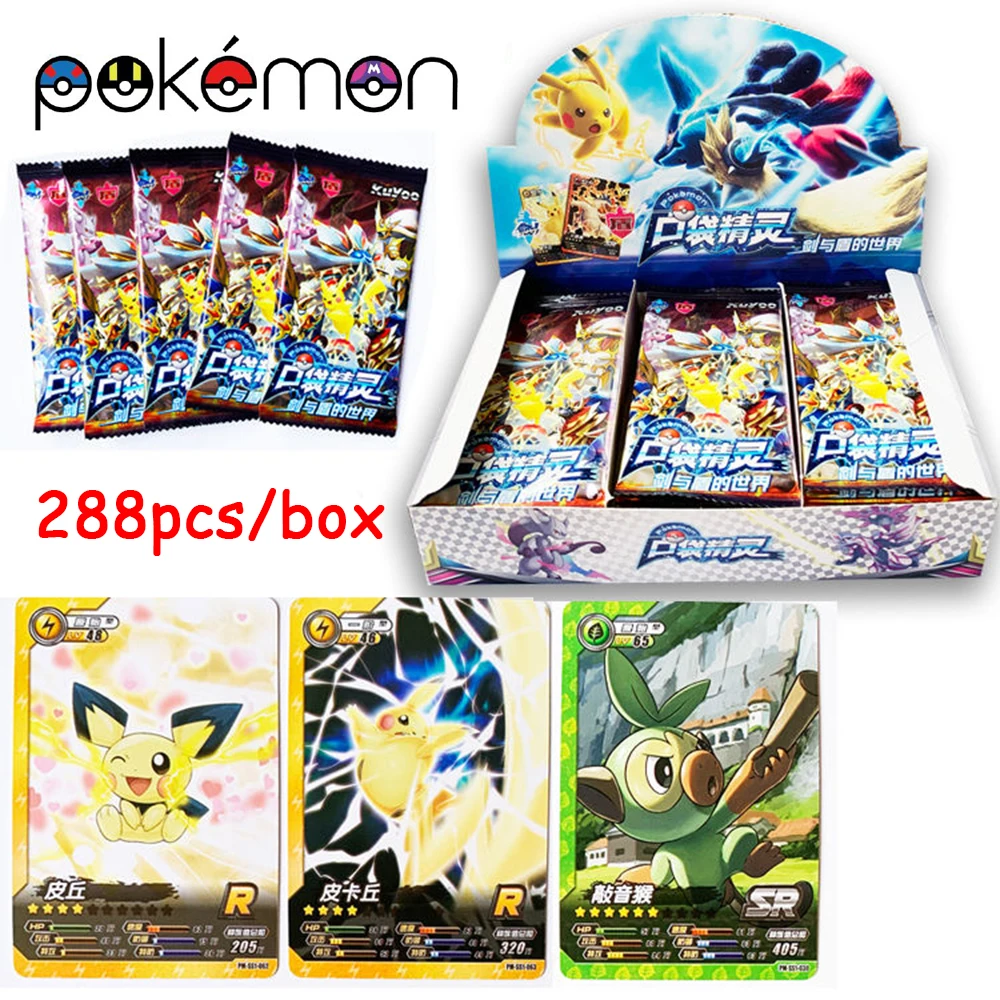 New Pokemon Anime Peripheral Games Elf ID Card Flash Card Box Full Flash Card New Toy Boy Hobby Collection Birthday Gift