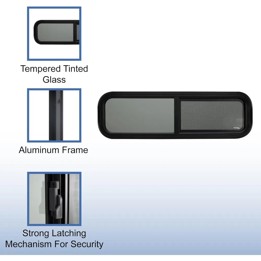 استبدال نافذة RV ذات الشريحة الأفقية على شكل دمعة، 42 عريضة × 12 عالية، مع زخرفة اختيارية 1.5 نافذة واحدة) #6