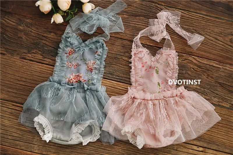 Newborn Baby Photography Clothes for Girls Cute Lace Floral Outfits Dress Backless Skirt Fotografia Studio Photoshoot Props