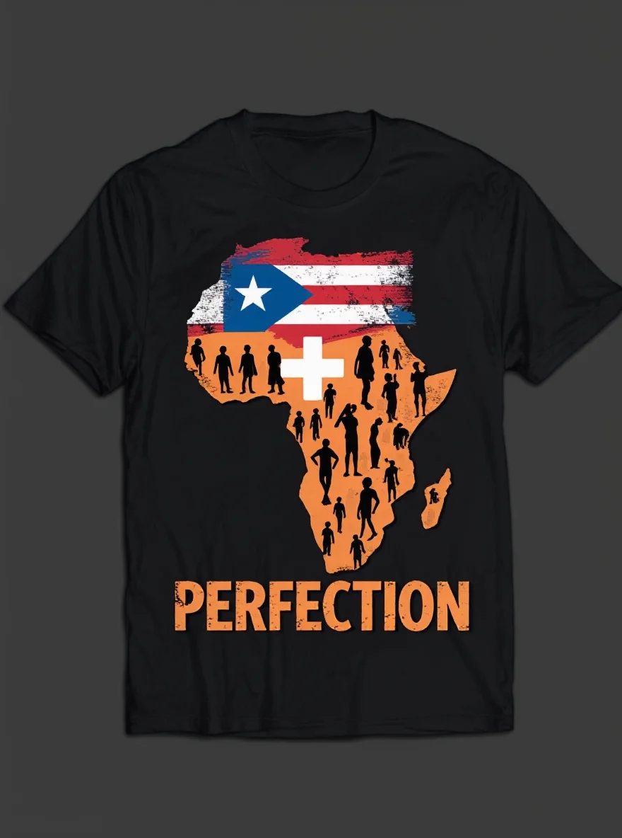 

Afro Latin Boricua T-Shirt - Puerto Rican Print 100% Cotton Casual Summer Tee