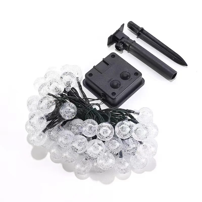 10M Waterproof Solar LED Fairy Lights with Crystal Ball String Light for Christmas Wedding Garden Lawn Tree Outdoor Decoration