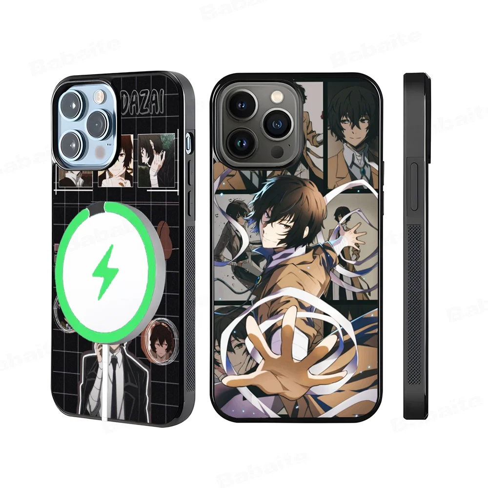 Anime Bungou Stray Dogs Dazai Osamu Phone Case Magesafe Magnetic Wireless Charge Case For iPhone 16 12 14 15 Pro Max Plus Mini