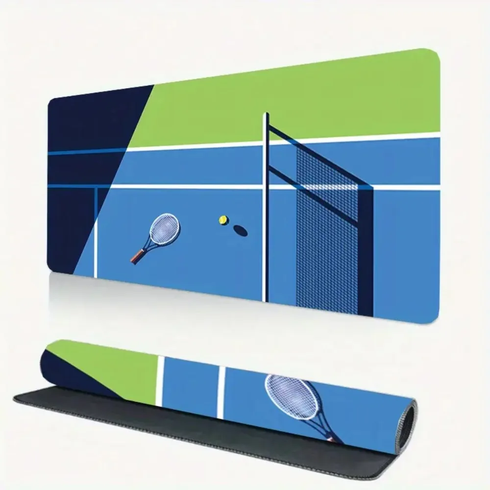 Tennis court design,realistic tennis court surface, with center markings and line markings alfombrilla ratón offices accessories