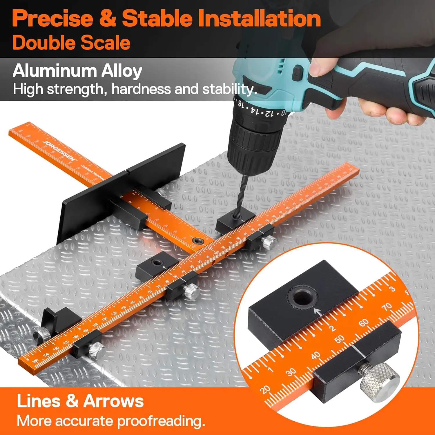 

Cabinet Hardware Jig Tool - Aluminum Alloy & Double Scale Cabinet Handle Jig Template, Professional for Installing Door Drawer