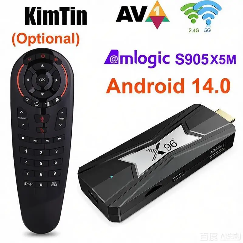 KimTin Mini PC X98 S500 Stick 4K TV Stick Mini Android 11 4GB 32GB Amlogic S905Y4 Quad Core 5G 2.4G Wifi BT 1080P 4K TV Dongle