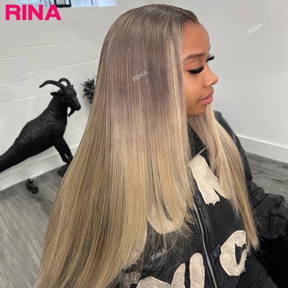 32 Inch Omber Blonde Lace Front Human Hair Wigs 180 Density 13x4 Straight 13x6 Lace Frontal Wig Brazilian Soft Pre Plucked Wigs