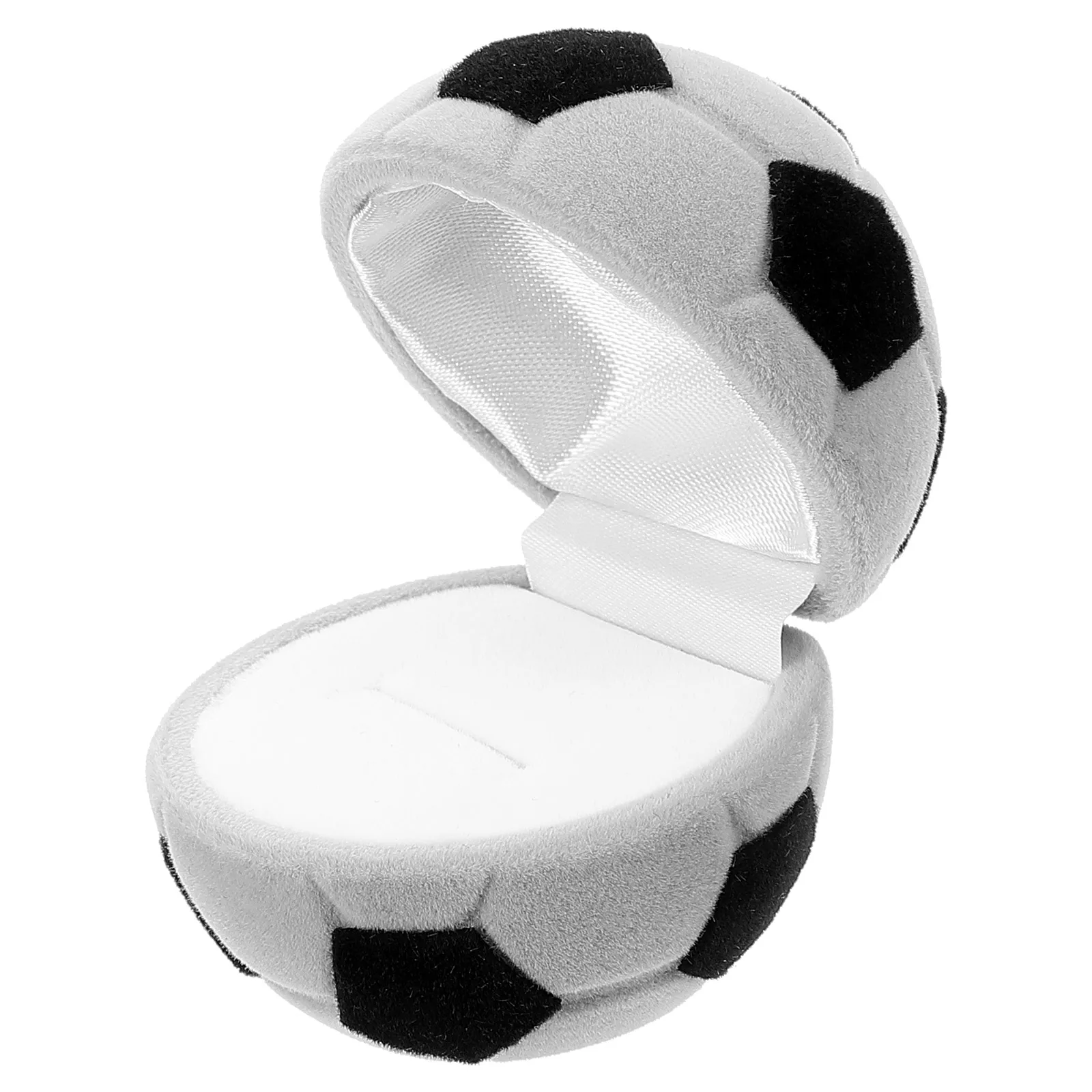 

Silky Jewelry Box Soccer Ring Case Compact Portable Wedding Ring Holder Gift Organizer Engagement Display Holder