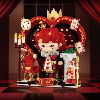 Bloques de construcción de cara de póker de dibujos animados creativos, encantador rey, Reina, Caballero, Joker, figuras de cabeza grande, bloques de modelismo, juguetes DIY para niños, regalos