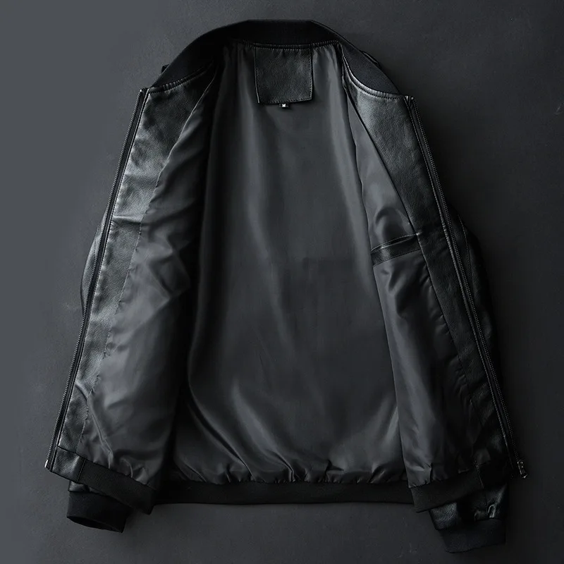 Men's Oversized Leather Jacket Casual Fashionable Slim Fit Windproof Outdoor Hiking Camping Cycling Daily Men's Workwear Jacket