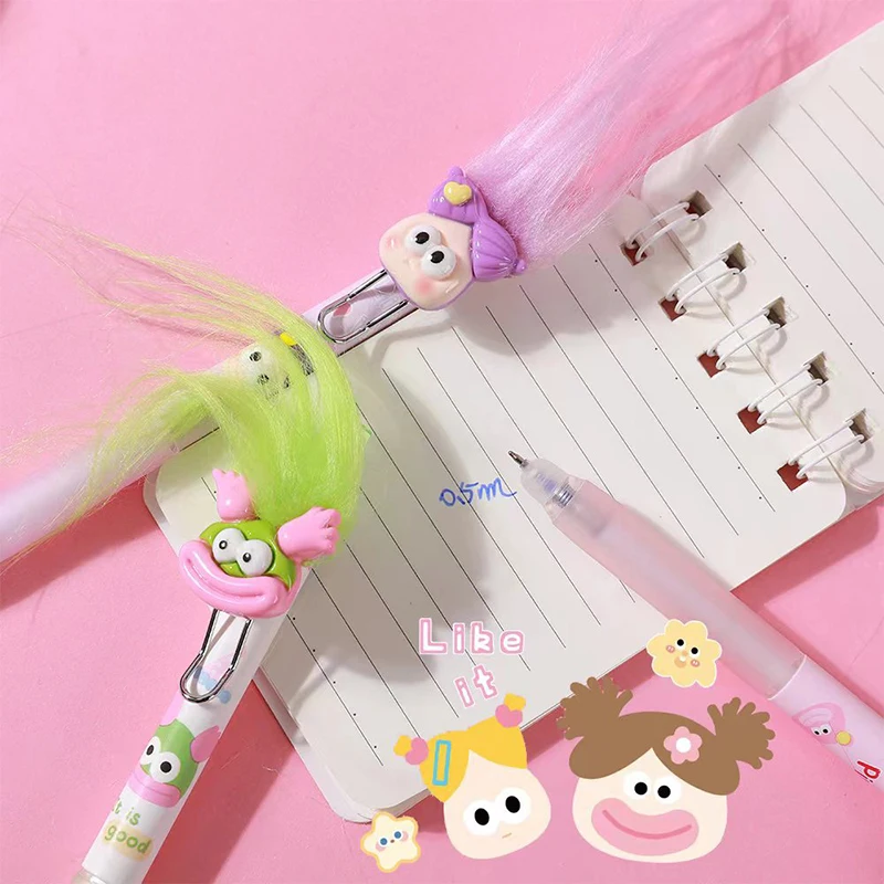 1 PC การ์ตูนระเบิดผมไส้กรอกปากตุ๊กตาเจลปากกาอุปกรณ์สํานักงานโรงเรียนเครื่องเขียน Creative LOVELY Quick-drying ปากกา