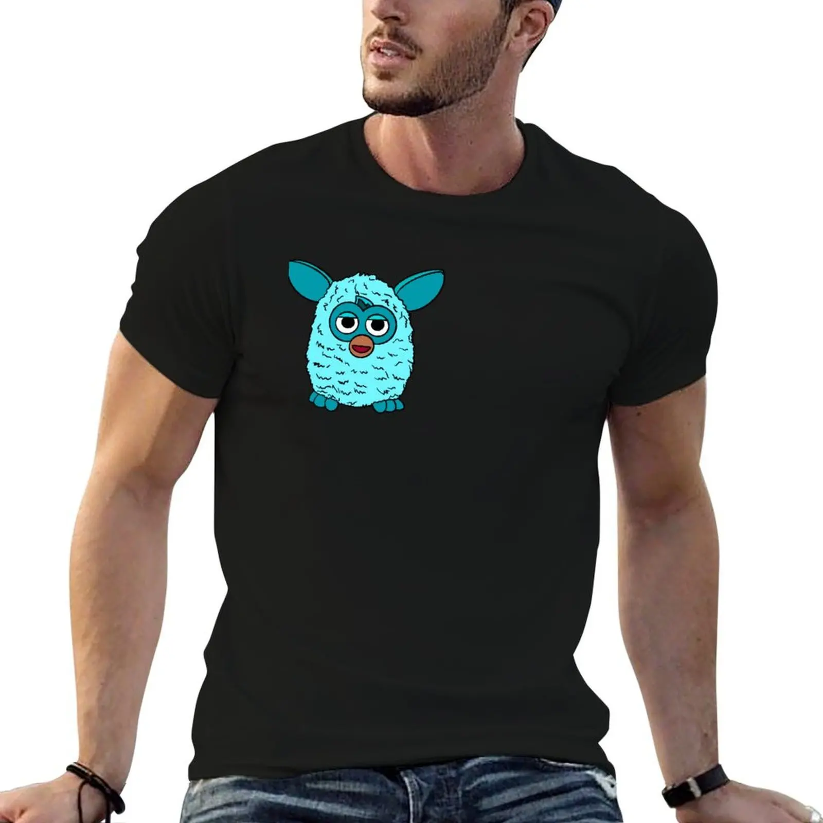 

Light Blue Furby T-Shirt man t shirt summer mens graphic t shirts T-Shirt