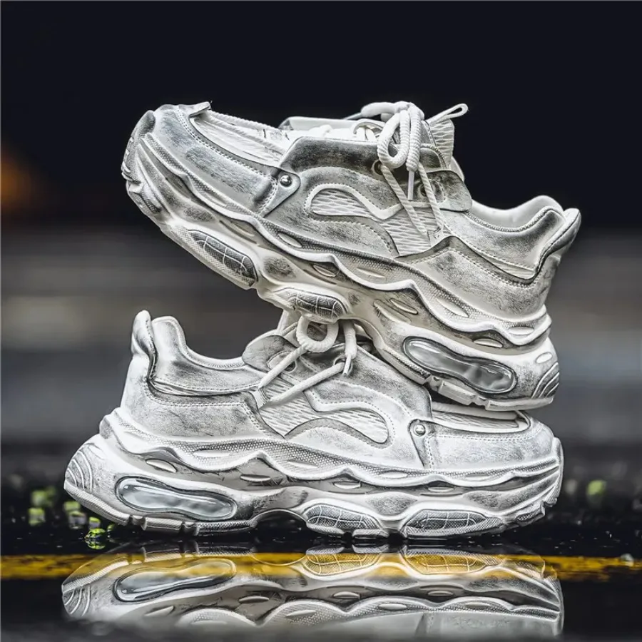 

Men's Running Shoes Thick Sole Athletic Casual Shock Absorption Daily Versatile