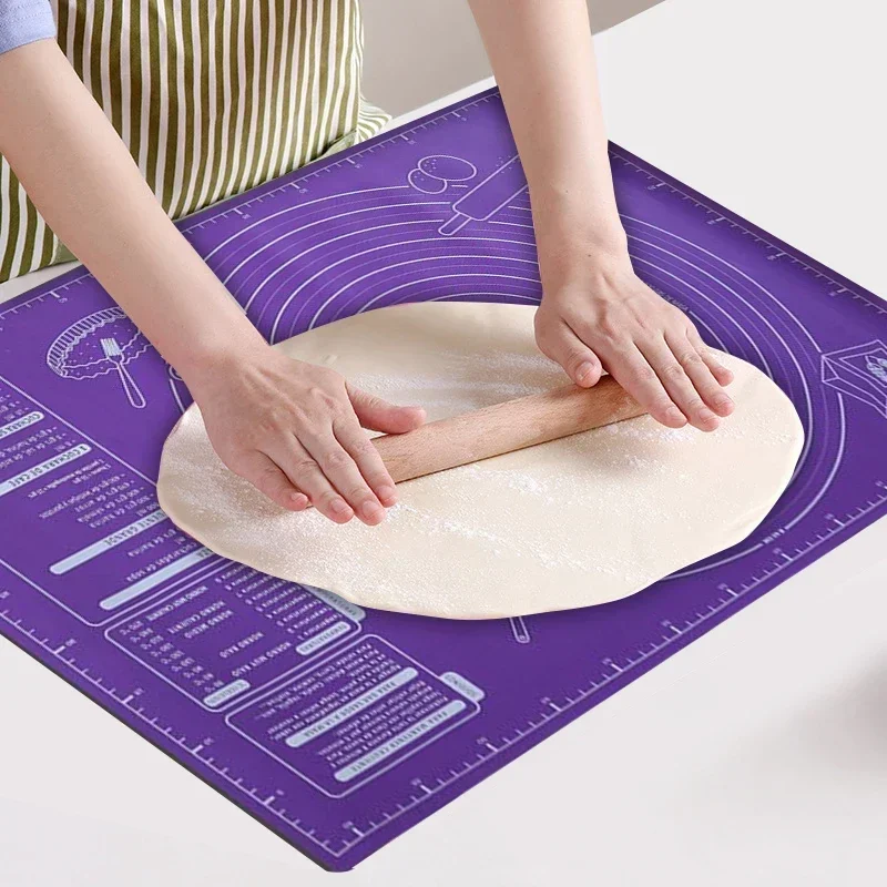 Silicone 60/50/40cm Pad Baking Mat Sheet Kneading Dough Mat for Kitchen Rolling Dough Pizza Large Dough Non-Stick Maker Holder