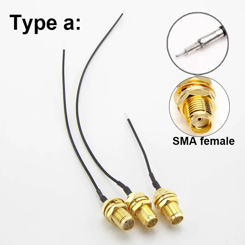 SMA female Connector WiFi Pigtail Cable to uFL/u.FL/IPX/IPEX UFL to RP SMA Female RG1.13 Antenna RF solder Cable  IPX Extension