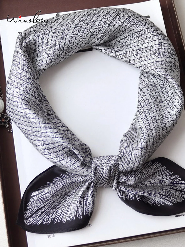 

Winsleter-Women 100%Real Silk Elegant Scarf, 68*68CM Woven Pattern, Mom Gifts Fashion Temperament Scarves, 2025 Autumn A58276CC