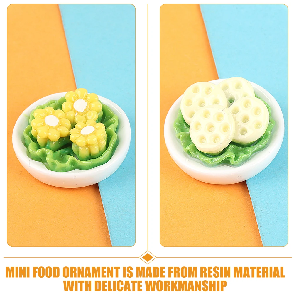 

12pcs Mini Vegetable Simulation Food Ornaments Resin Craft Decor House Kitchen Accessories Pretend Play Mixed Style Fake Food