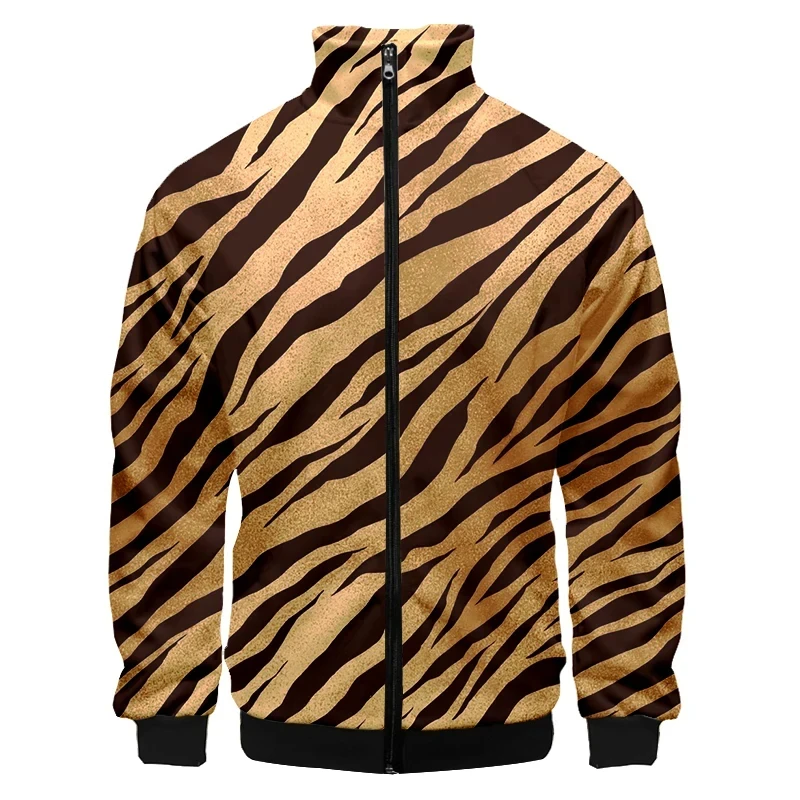 Full Print Leopard Pattern Jacket For Men Spring Autumn Zipper Jacket Outdoor Sweatshirt Streetwear Unisex Jacket Tops Tracksuit