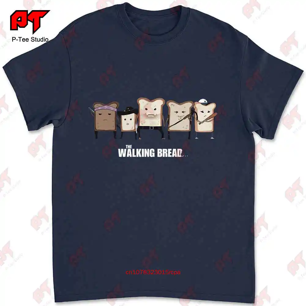 The Walking Bread T Shirt Zombie Dead Parody Twd Rick Grimes Daryl Dixon Michonne Post Apocalyptic Television Series 9XCK