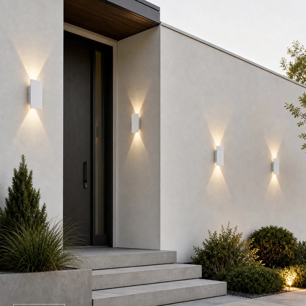 Mini LED Outdoor Wall Lamp Waterproof Up Down Aluminum Sconce Minimalist Courtyard Porch Balcony Interior Bedroom Light ﻿