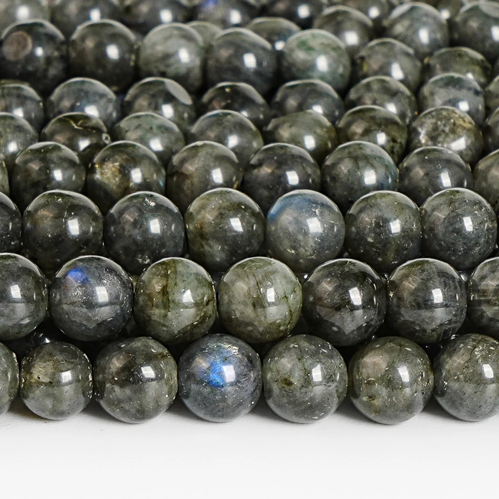 6mm 8mm Labradorite Stone Irregular Round Beads with Pre-Drilled Holes Gray Beaded Jewelry Supplies for DIY Necklace/Bracelet