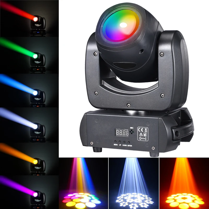 Haz de luz LED con cabezal móvil, luces de escenario de 100W, 12 gobos, 13 colores, Control activado por sonido DMX512, para discoteca, fiesta,