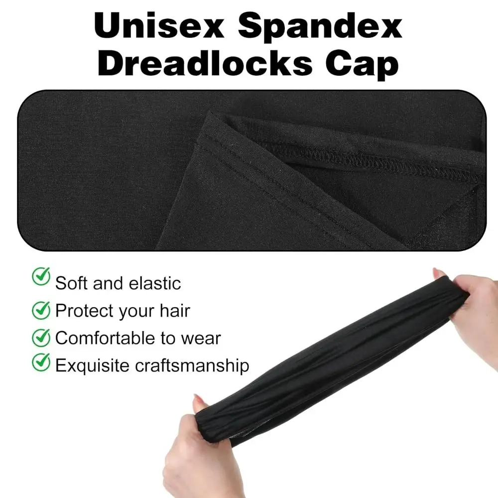 Comfortable Elastic Dreadlock Caps Breathable Unisex Loc Cap Stretchy Dreads Head Wrap Daily Wear