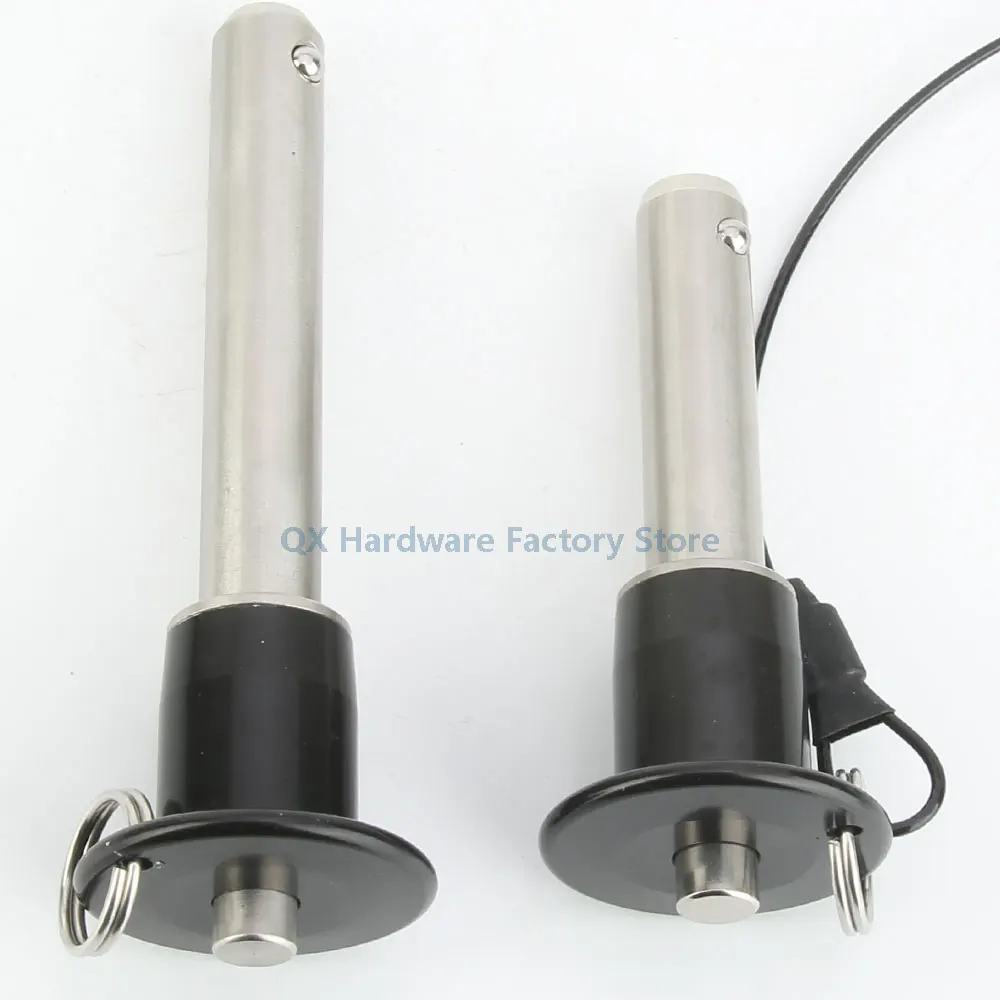 QX011 Stainless Steel Spring Load Detent Pin Button Handle Quick Release Ball Lock Pin With Fasten Rope For Positioning - Image 4