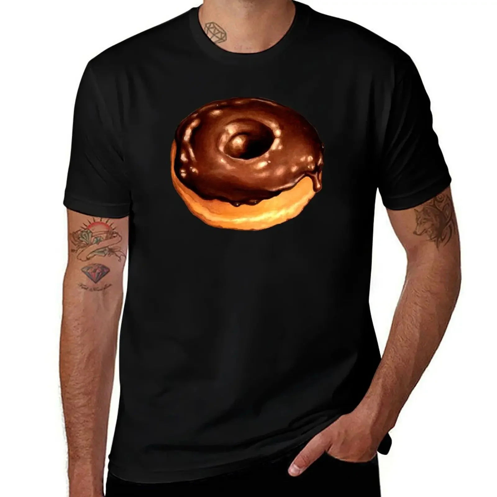 Chocolate Donut Pattern - Teal T-Shirt luxury designer basketball graphic tees vintage graphic tee topping luxury clothes men