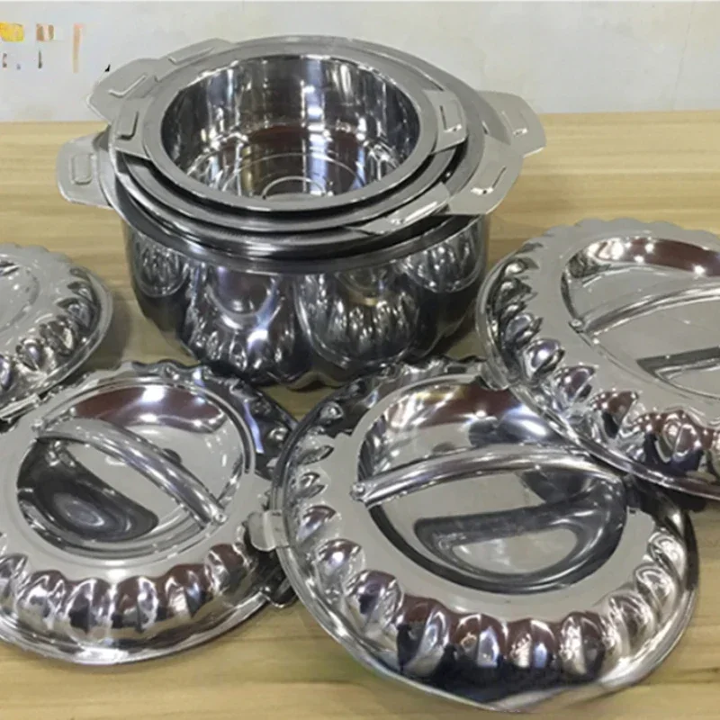 

4Pcs/Set 1/2/3/4L Stainless Steel Food Warmer Insulation Container Lunch Box For Family Party Wedding Good Quality