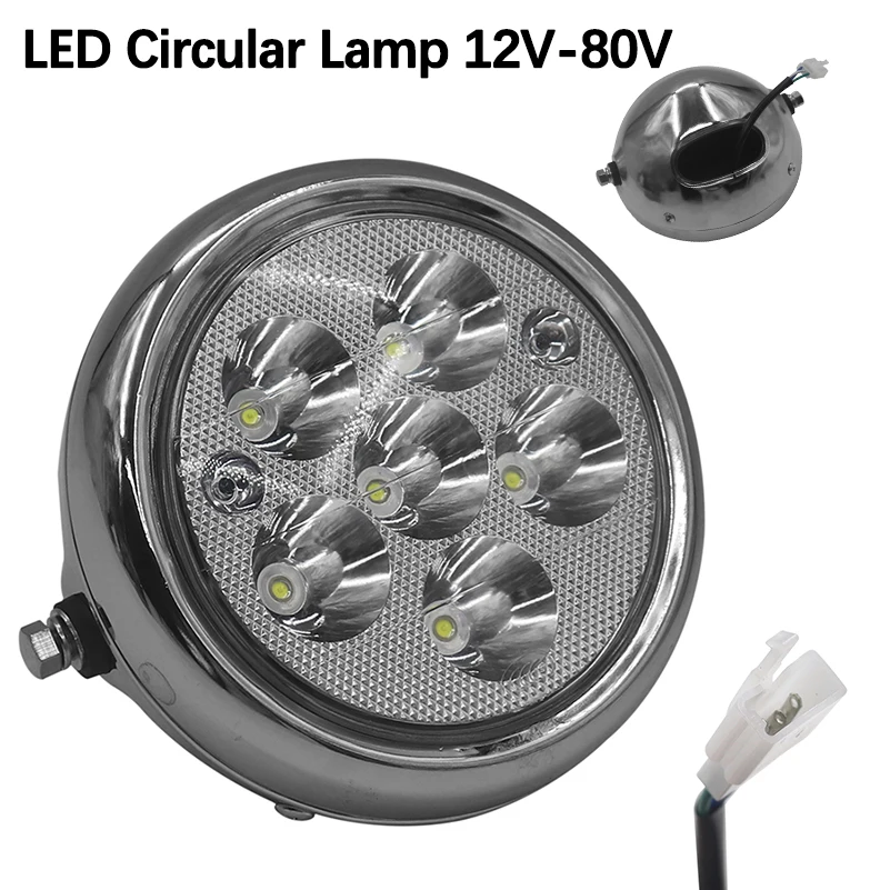 5 Inch LED Circular Lamp 12V-80V  6 Beads  Round Headlight for Citycoco Modified Accessories parts