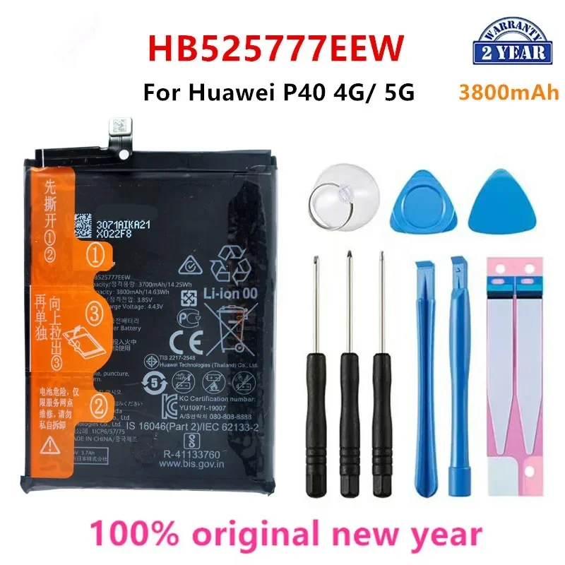 100% Orginal  HB525777EEW 3800mAh Phone Battery For HUAWEI P40 4G 5G Replacement Batteries+Tools