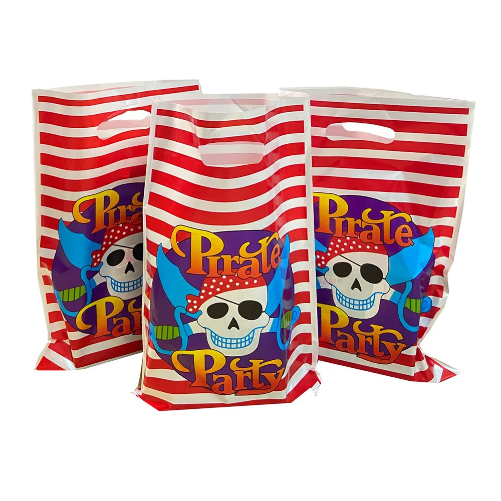 

30pcs Pirate Birthday Decoration Goodies Bags Skeleton Halloween Party Supplies Pirate Theme Party Treat Bag Decor