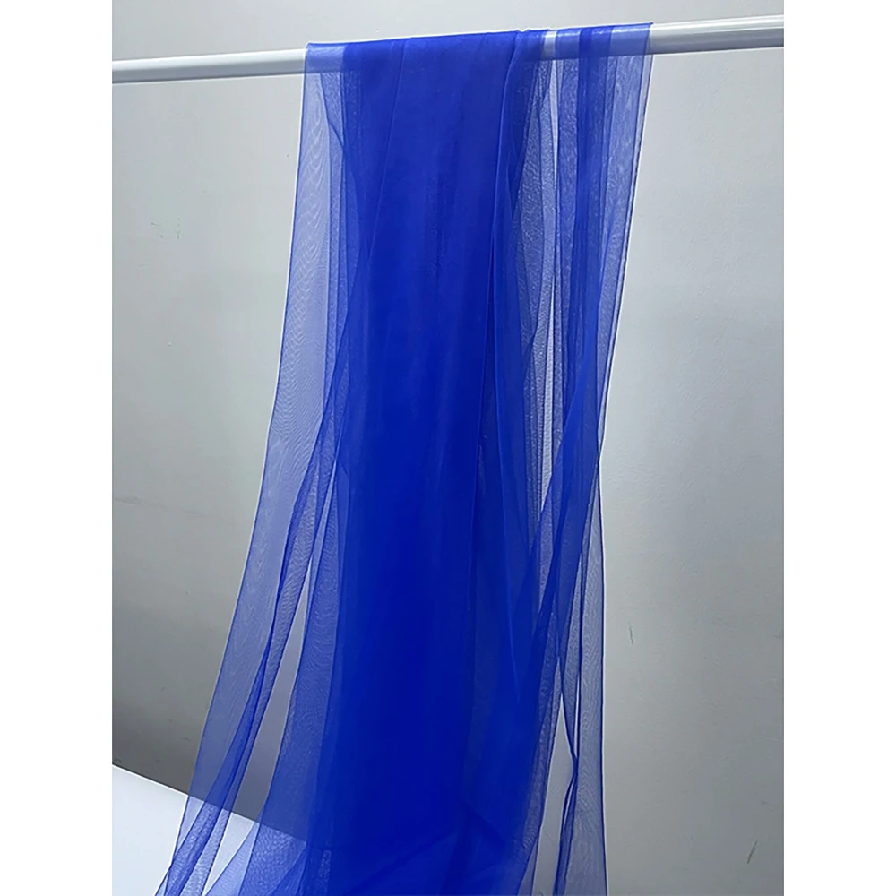 Blue Soft Tulle Yarn Light Gauze Fog Mesh Fabric  DIY Background Veil Wedding Dress Fairy Tulle Bridal Decoration skirt Material