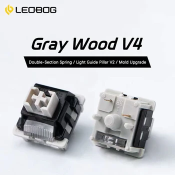 LEOBOG GrayWood V4 przełączniki liniowe POM HIFI do niestandardowego zestawu klawiatury mechanicznej 5Pin z kolumną przewodnik światła DIY GMK67