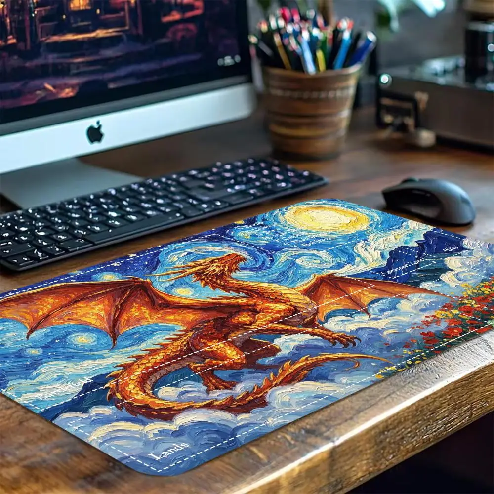Dark Swamp Mermaid Girl Art Pattern Gaming Mouse Pad Large Desk Mat Anti-Slip Rubber Base Stitched Edge Keyboard Mat For Desktop
