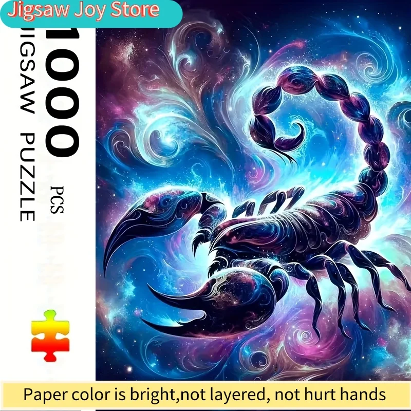 

Большой пазл с изображением знака зодиака Рак, подходит для всей семьи - 50x50 см/19,7 дюйма, с астрологическим знаком зодиака Рак, портативный.