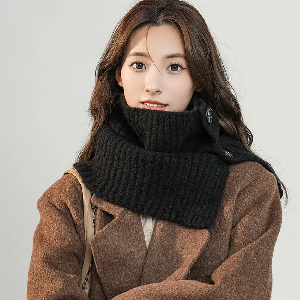 Women Windproof Warm Knitted Fake Collar Turtleneck Neck Warmer Scarf