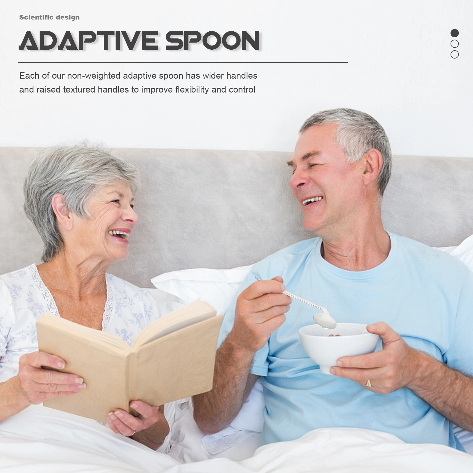 

2pcs Anti-Shake Spoon Adaptive Cutlery for Adults Elderly Utensils Wider Handles Stainless Steel Portable Durable Household