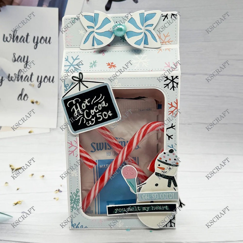 KSCRAFT Hot Cocoa Gift Pouch Cutting Dies Stencils for DIY Scrapbooking Decorative Embossing DIY Paper Cards