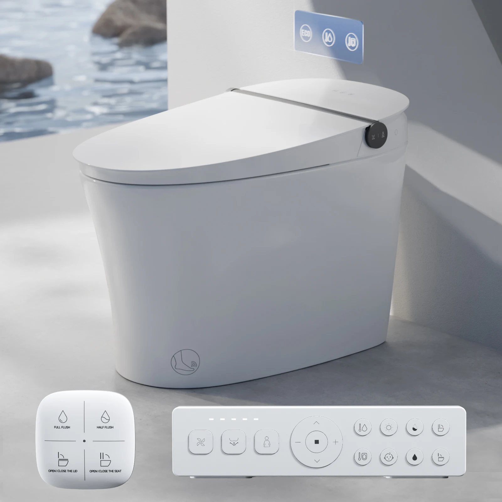 

AQUATIZ G109-1 Smart Toilet with Bidet Built-in, ADA Height Elongated Design, Dual Control, LED Display & Instant Heating