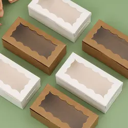 12Pcs Cake Carriers, Square Box With Lid, White Bread Box With Window, For Pies, Donuts, Muffins, Chocolates, Weddings, Parties