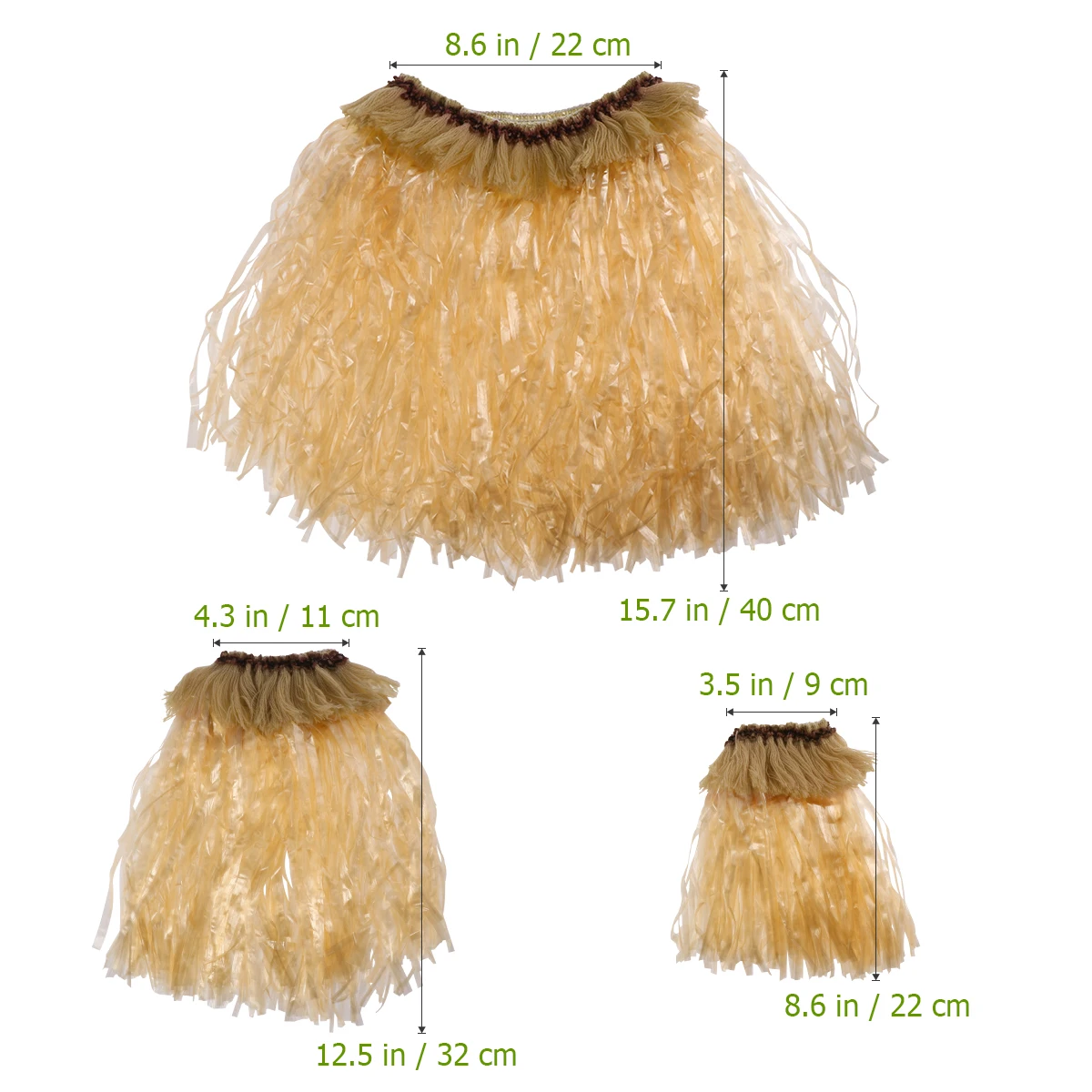 

Grass Skirt Set for Women Hawaiian Skirts Adult Grass Skirt Arm Bands Leg Bands Plastic Material Comfortable Wear Luaus Beach