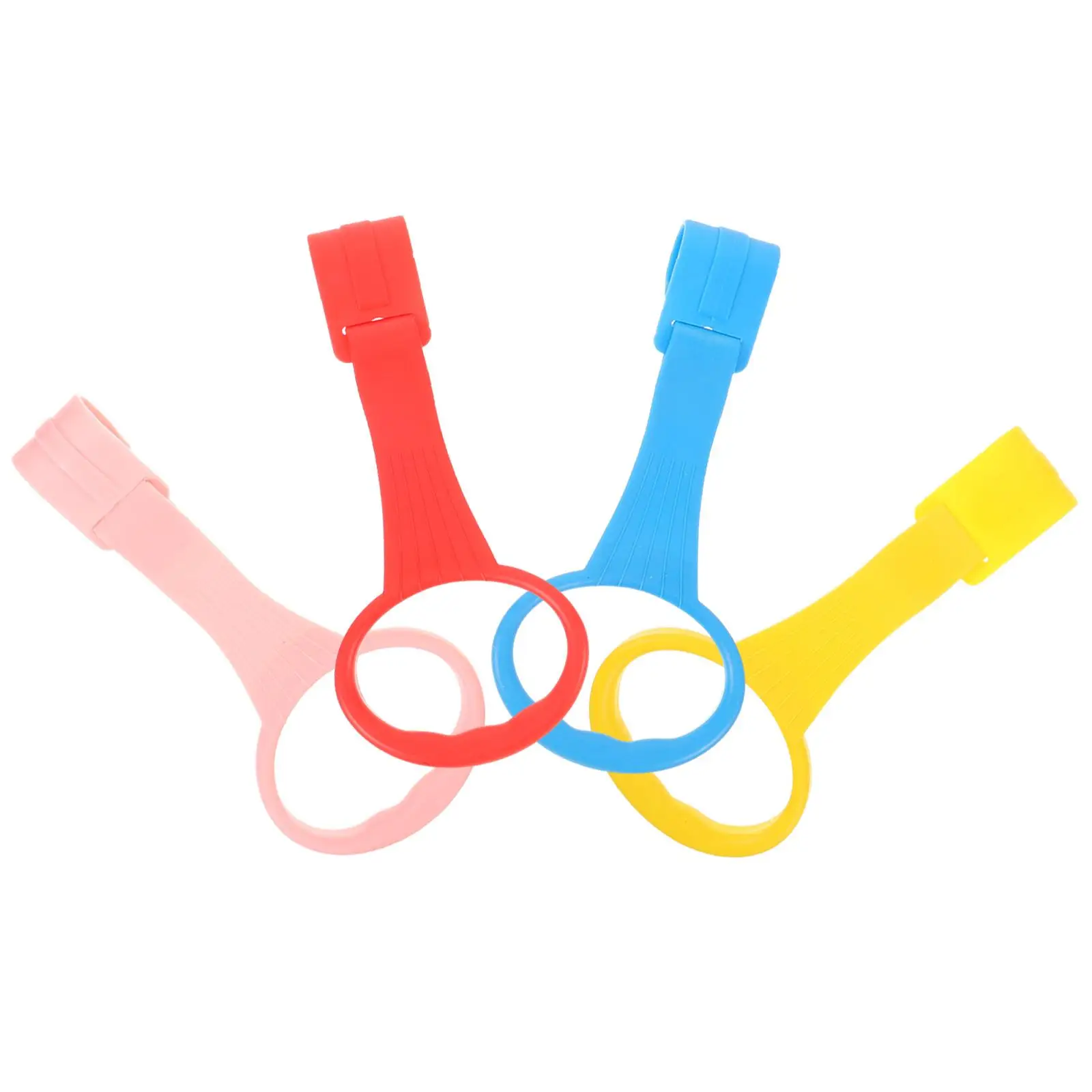 

4 Pcs Baby Bed Hand Rings Crib Nursery Pull Rings Infant Stand Up Learning Tools Toddler Hanging Yellow Blue Pink Safe