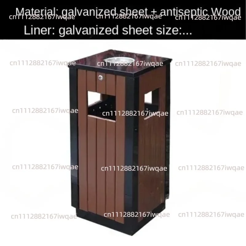 Creativity Outdoor Trash Bin Large Trash Can Classification Scenic Spot Sanitation School Outdoor Steel Wood Park