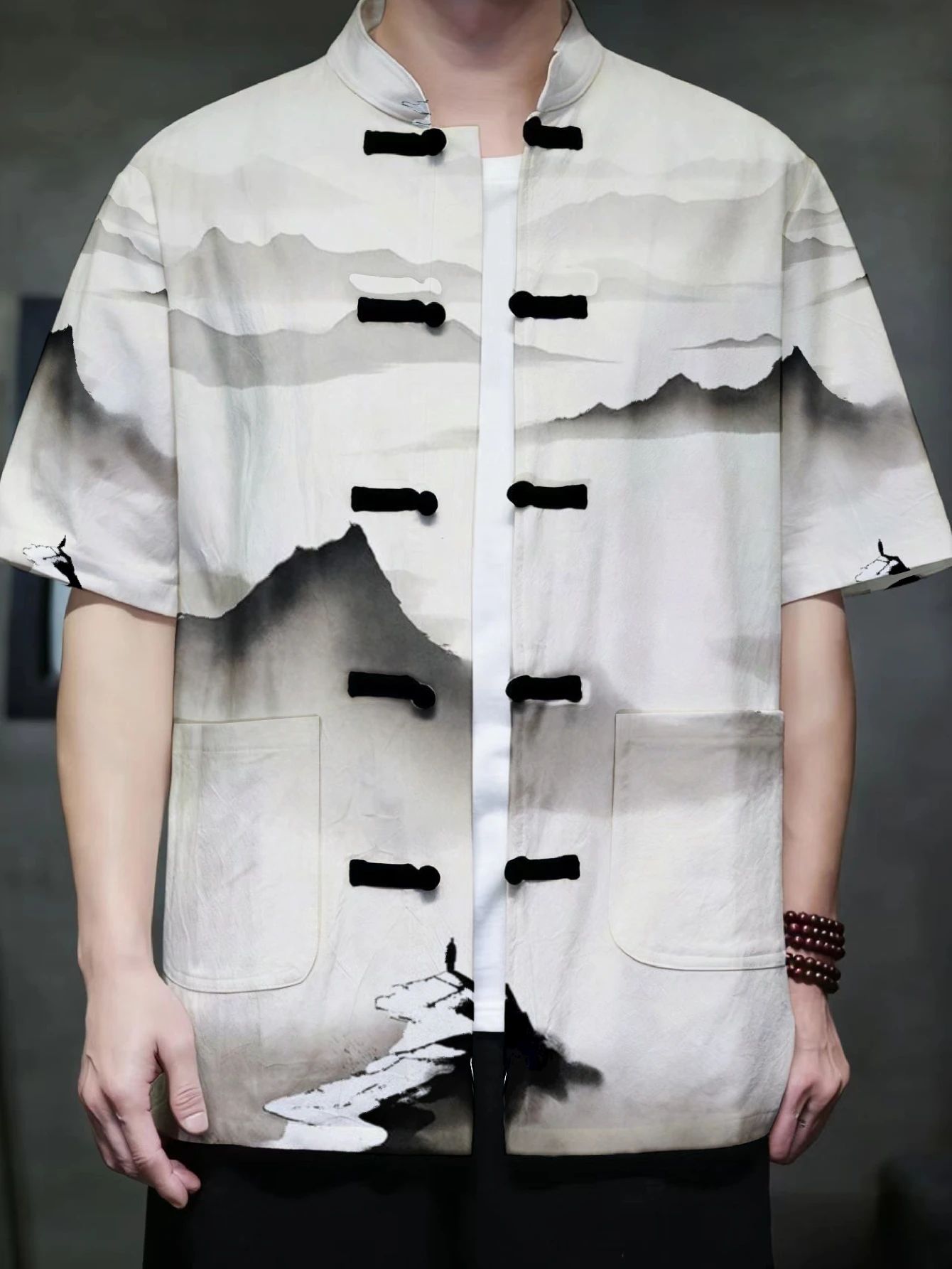 เสื้อผู้ชายสไตล์จีนโบราณลายภูเ - Vintage Collectible Shop บทวิจารณ์และราคา
