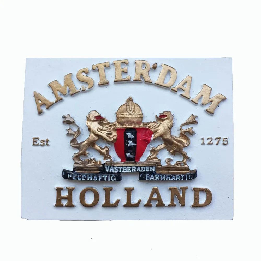 Amsterdam Netherlands Fridge Magnet Tourism Souvenir Holland Landmark Resin Sticker on Refrigerator Magnetic Home Decor