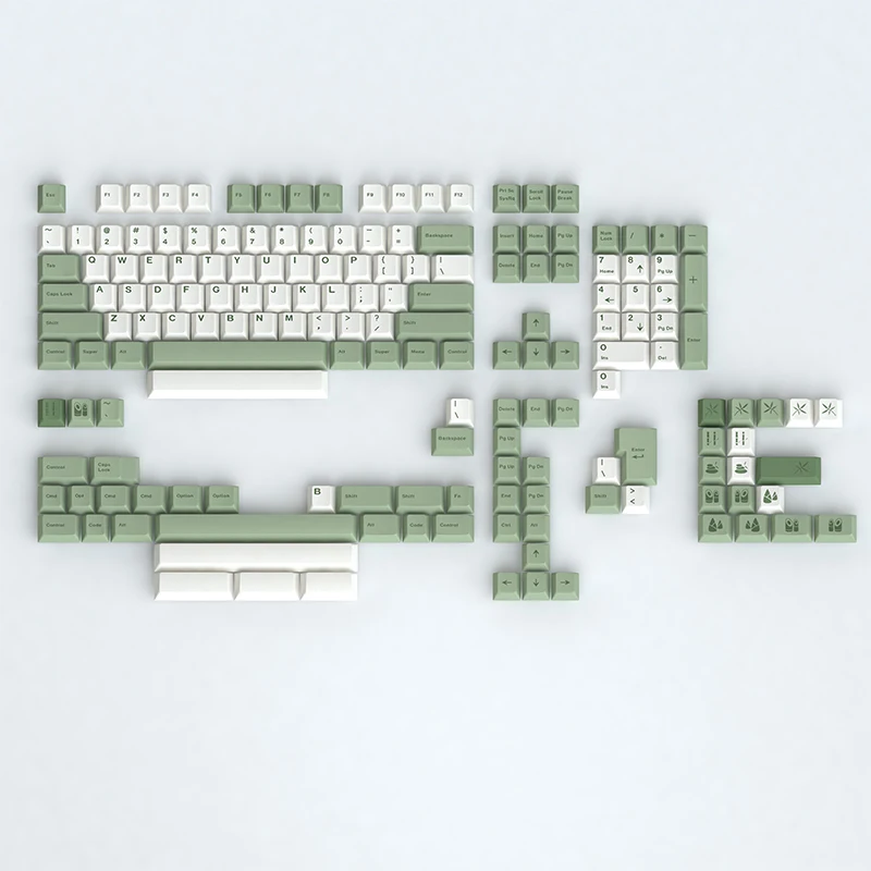 Imagem -04 - Bambu Floresta Keycaps Tintura Subbed Keycaps Cereja Perfil Branco Quente Keycap para 61 64 68 980 75 87 Hhhkb Gmk Botanical Pbt Conjunto