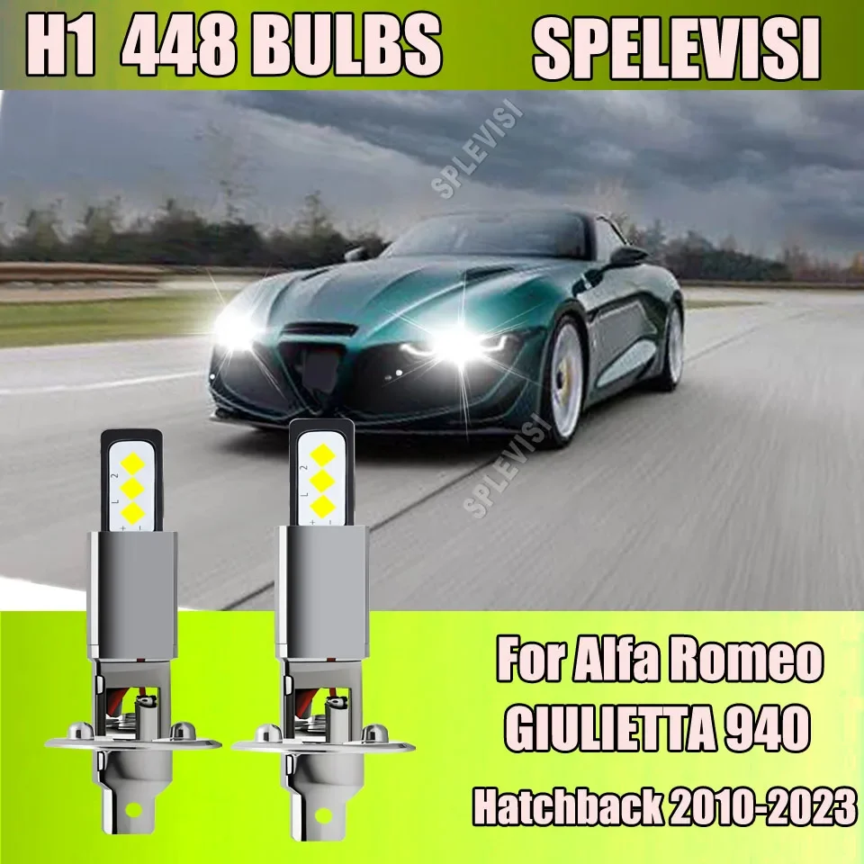 H11 448 LED Headlight Hi Bulbs 60W 6000LM 6500K White - 1:1 OEM Replacement For Alfa Romeo GIULIETTA 940 Hatchback 2010-2023