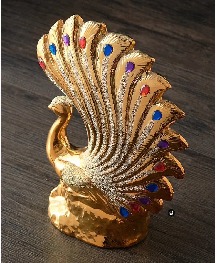 

26cm/Chinese ceramic peacock home style living room craft desktop decoration ornament