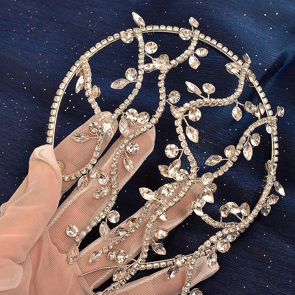 DZ232 Silver Bride Headdress Rhinestone Headband Elegant Party Headwear Hair Accessorie Princesss Headpieces for Women Tiara